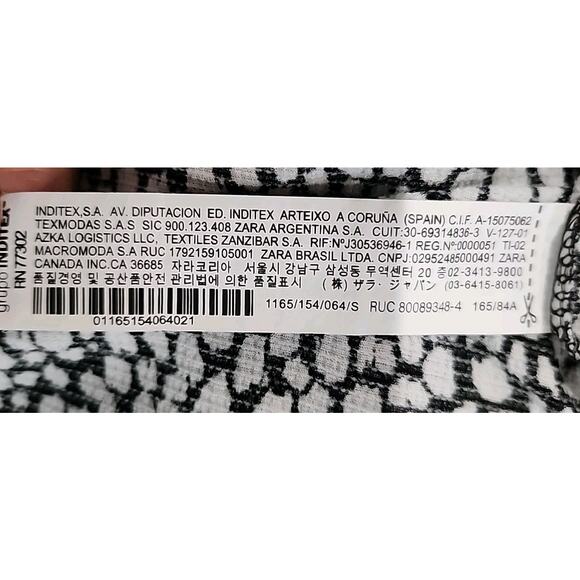 Zara Polka Dot Dress Size S Black & White Long Sleeve Midi Length Loose Flow Fit - Picture 5 of 12